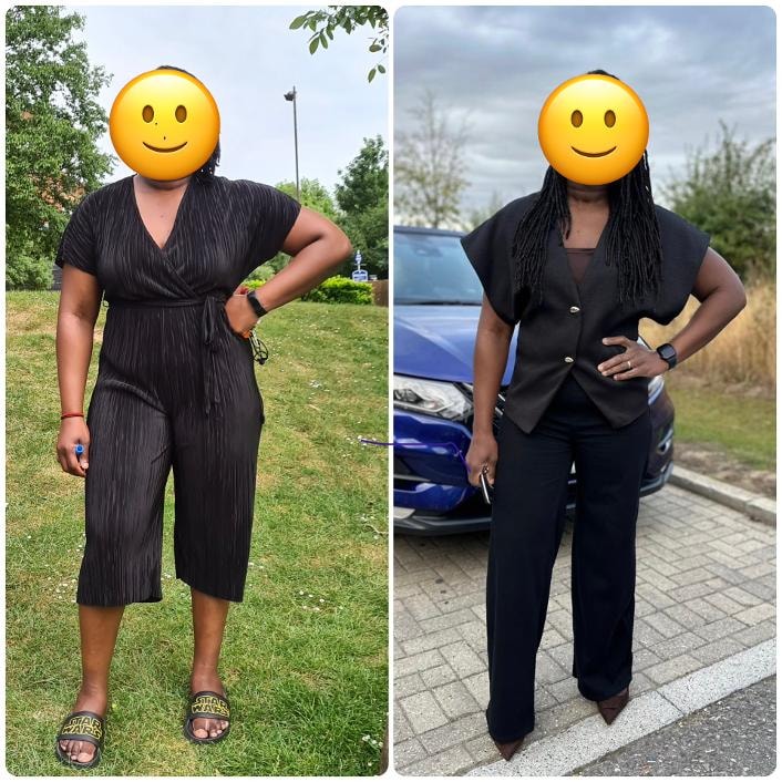 Before-and-after photograph from an approved patient journey